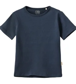Børn Sofie Schnoor T-Shirts|Basis|T-shirt - Rib - Dark Blue