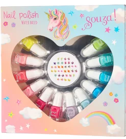 Souza Neglelak|Neglelak - Gaveæske - 12 Farver m. Stickers
