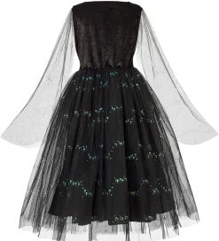 Souza Udklædningstøj|Udklædning - Fe m. Lys - Agatha - Sort