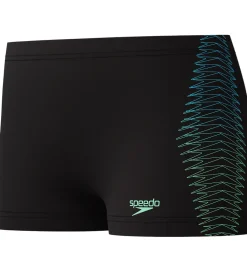 Børn Speedo Svømmetøj|Svømning>Badebukser - Plastisol Placement - Sort m. Grøn