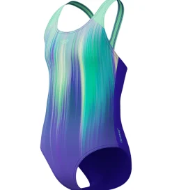 Børn Speedo Svømmetøj|Svømning>Badedragt - Digi Placement Splashback - Grøn/Lilla