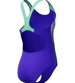 Børn Speedo Svømmetøj|Svømning>Badedragt - Digi Placement Splashback - Grøn/Lilla