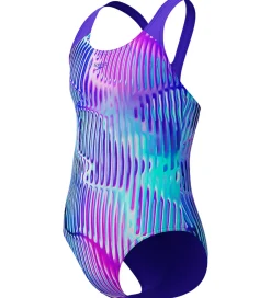 Børn Speedo Svømmetøj|Svømning>Badedragt - Digital Allover Splashback - Lilla/Pink