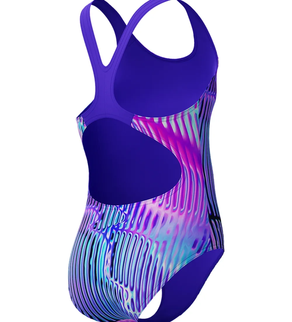 Børn Speedo Svømmetøj|Svømning>Badedragt - Digital Allover Splashback - Lilla/Pink