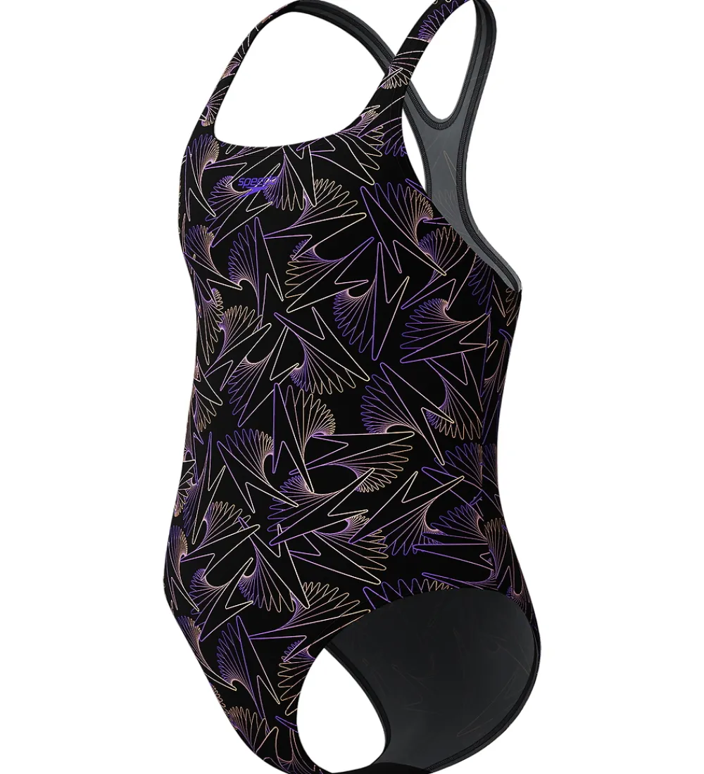 Børn Speedo Svømmetøj|Svømning|Badedragt - HyperBoom Allover Medalist - Sort/Fersken