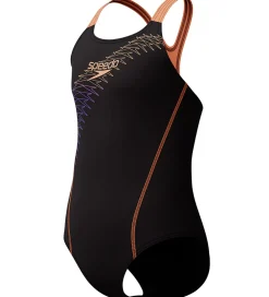 Børn Speedo Svømmetøj|Svømning>Badedragt - Medalist - Sort/Fersken