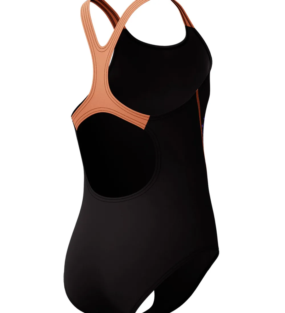 Børn Speedo Svømmetøj|Svømning>Badedragt - Medalist - Sort/Fersken