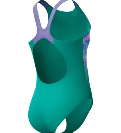 Børn Speedo Svømmetøj|Svømning>Badedragt - Printed Pulseback - Grøn/Pink