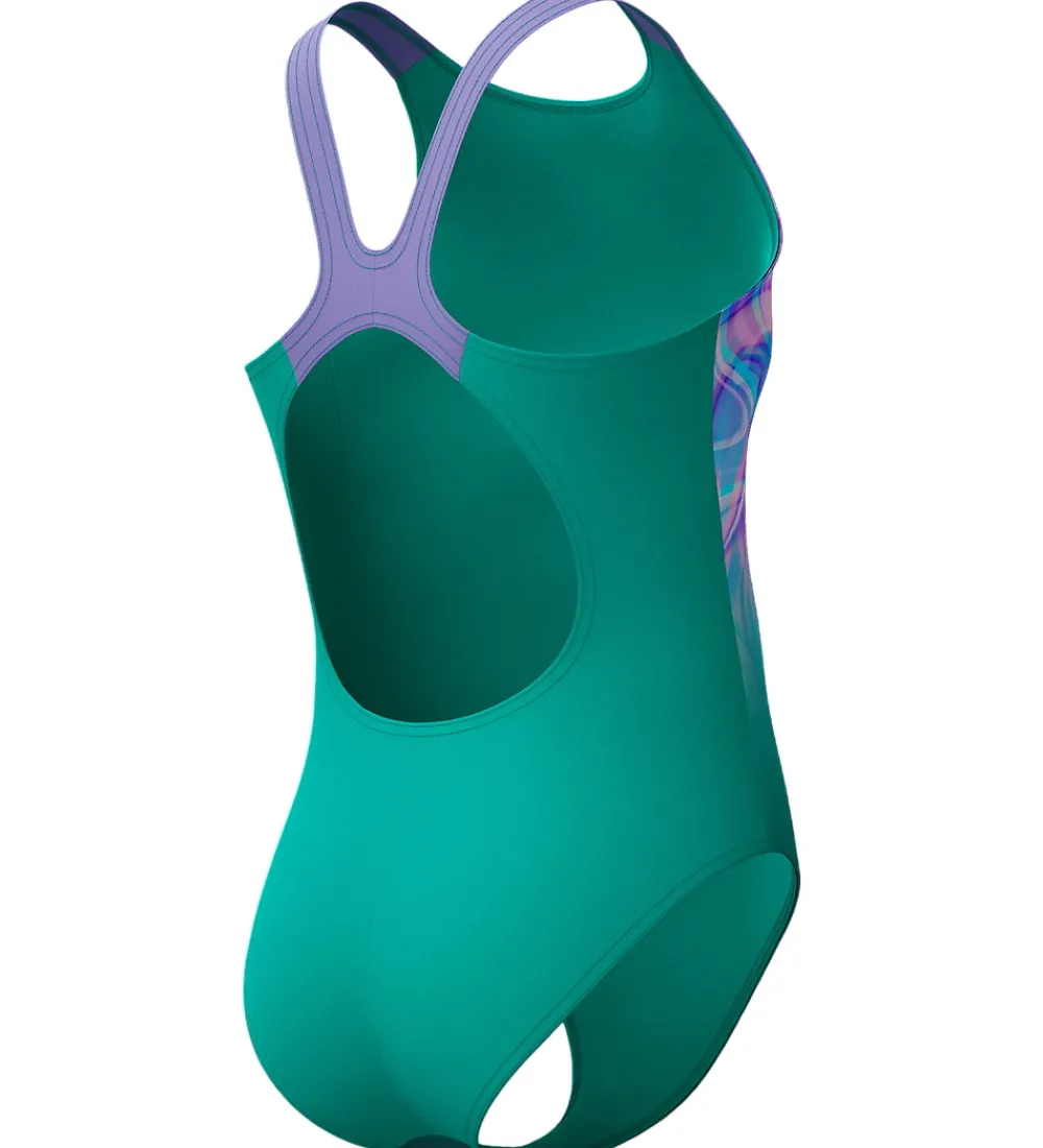 Børn Speedo Svømmetøj|Svømning>Badedragt - Printed Pulseback - Grøn/Pink