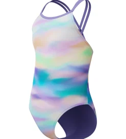 Børn Speedo Svømmetøj|Svømning>Badedragt - Printed Twinstrap - Lilla/Grøn/Orange