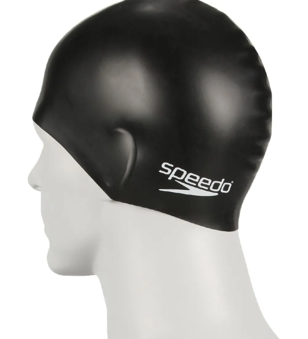 Speedo Badehætter>Badehætte - Junior Plain Moulded Silicone Cap - Sort