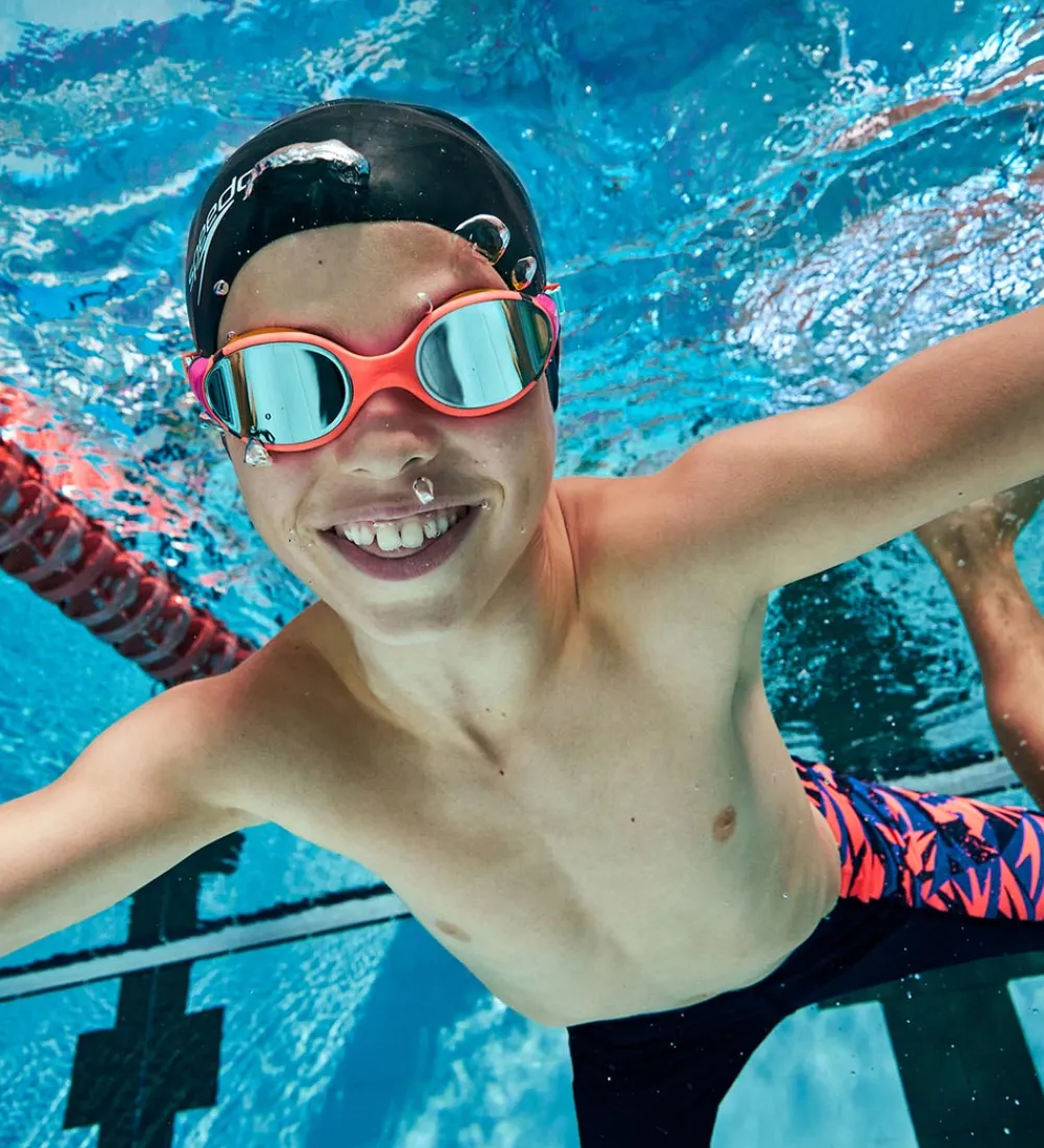 Speedo Svømmebriller|Svømmebriller - BioFuse 2.0 Mirror Junoir - Orange/Blue