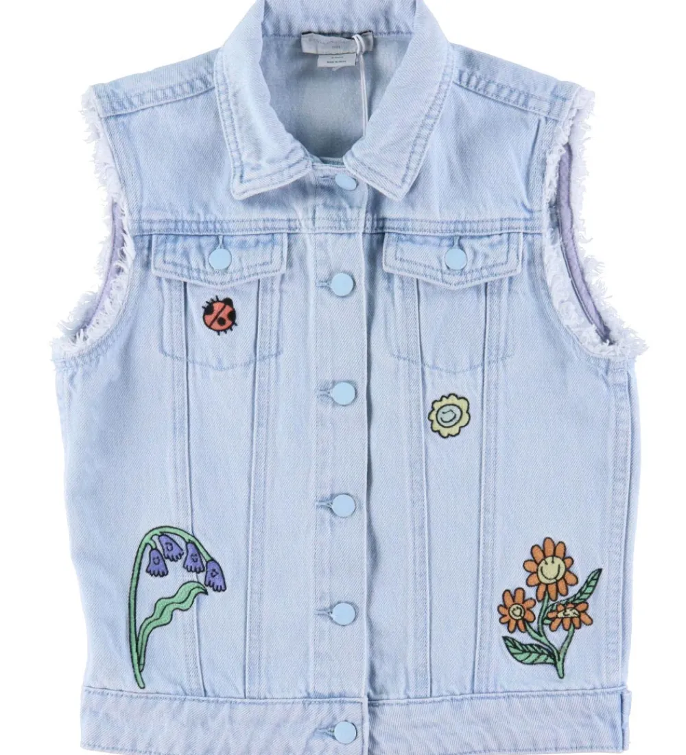Børn Stella McCartney Kids Veste|Denimvest - Lyseblå m. Broderi