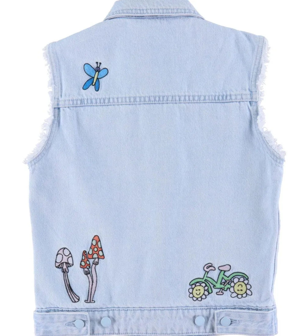 Børn Stella McCartney Kids Veste|Denimvest - Lyseblå m. Broderi