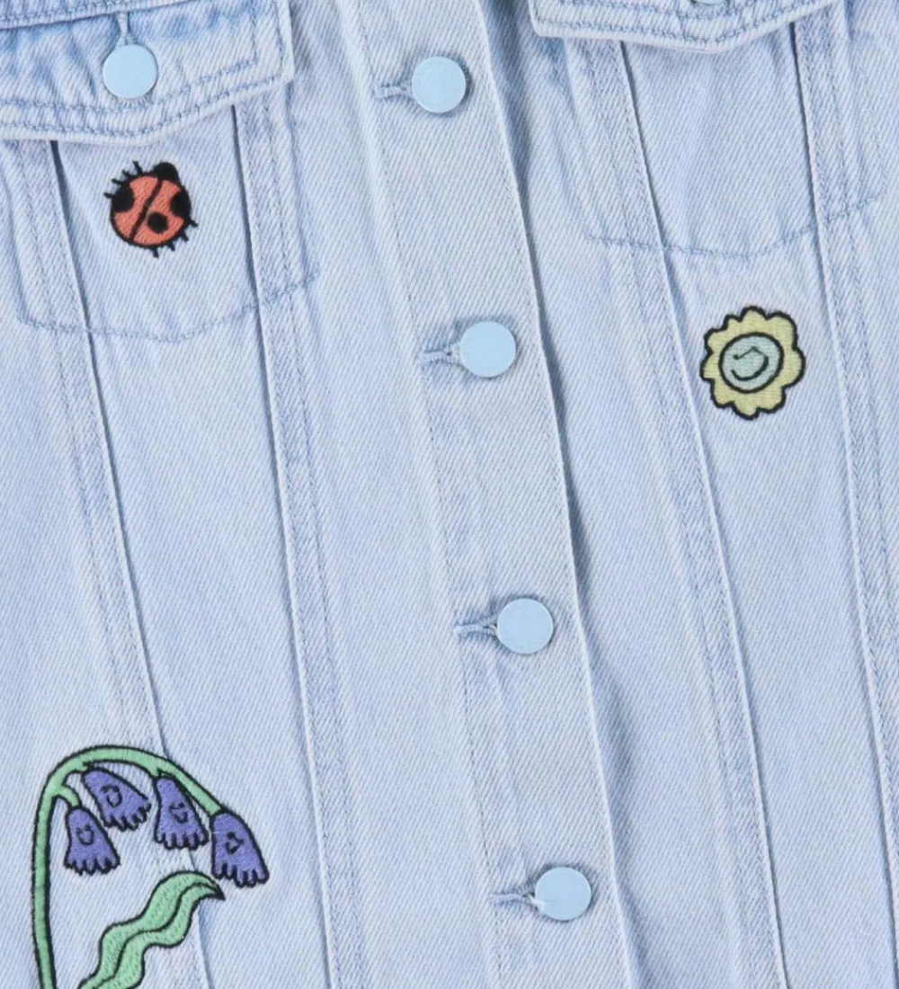 Børn Stella McCartney Kids Veste|Denimvest - Lyseblå m. Broderi