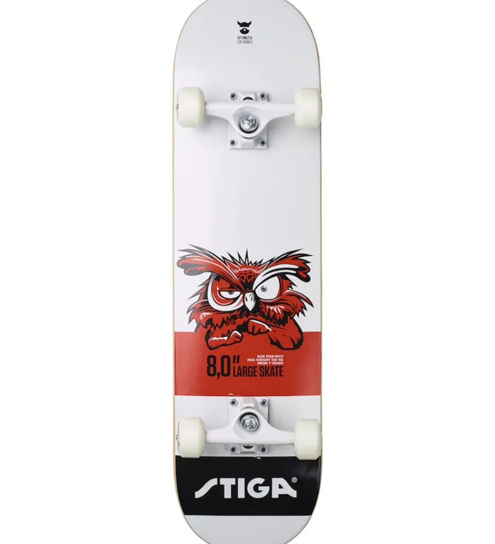 Stiga Skateboards>Skateboard - 8.0 - Hvid m. Ugle