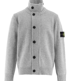 Børn Stone Island Striktrøjer>Cardigan - Uld/Viskose - Gråmeleret