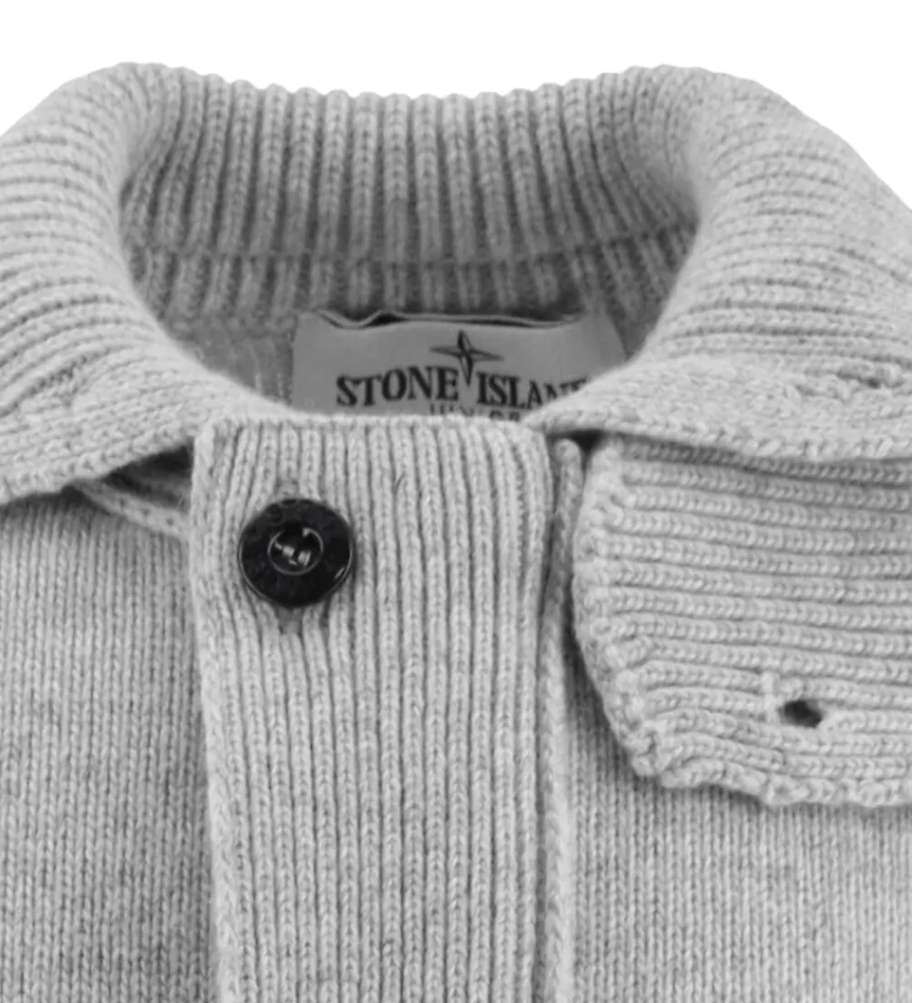 Børn Stone Island Striktrøjer>Cardigan - Uld/Viskose - Gråmeleret