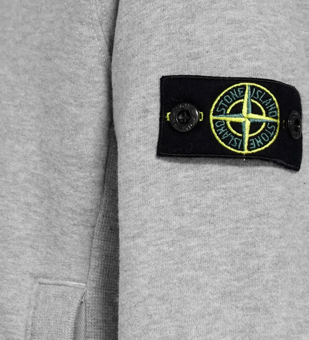 Børn Stone Island Hættetrøjer|Hættetrøje - Gråmeleret