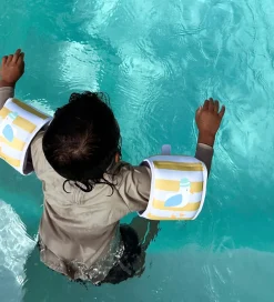 SunnyLife Badevinger></noscript>Badevinger - 3-6 år - Sid The Seagull - Mustard Stripe