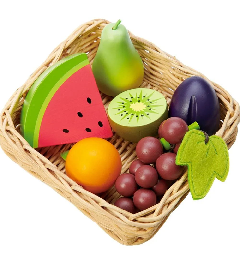 Tender Leaf Legemad|Trælegetøj - Kurv med Frugt