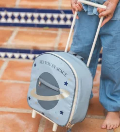 Børn Thats Mine Børnekufferter|That's Mine Rejsekuffert - Tris - Blå m. Glitter Space