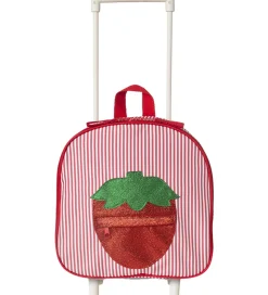 Børn Thats Mine Børnekufferter|That's Mine Rejsekuffert - Tris - Rød/Hvid Stribet m. Jordbær