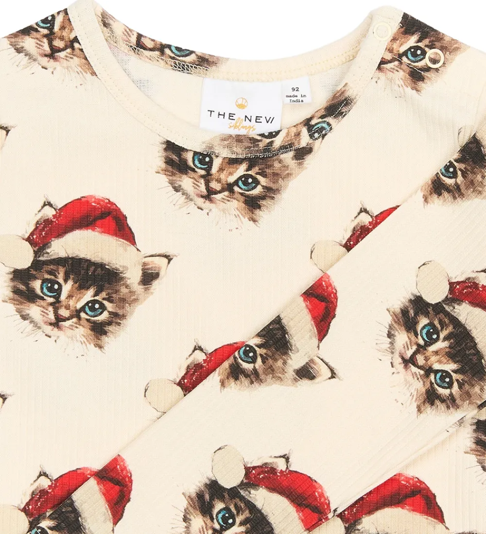 Børn The New Nattøj|Nattøj - Rib - TnstHoliday - Gardenia Cat