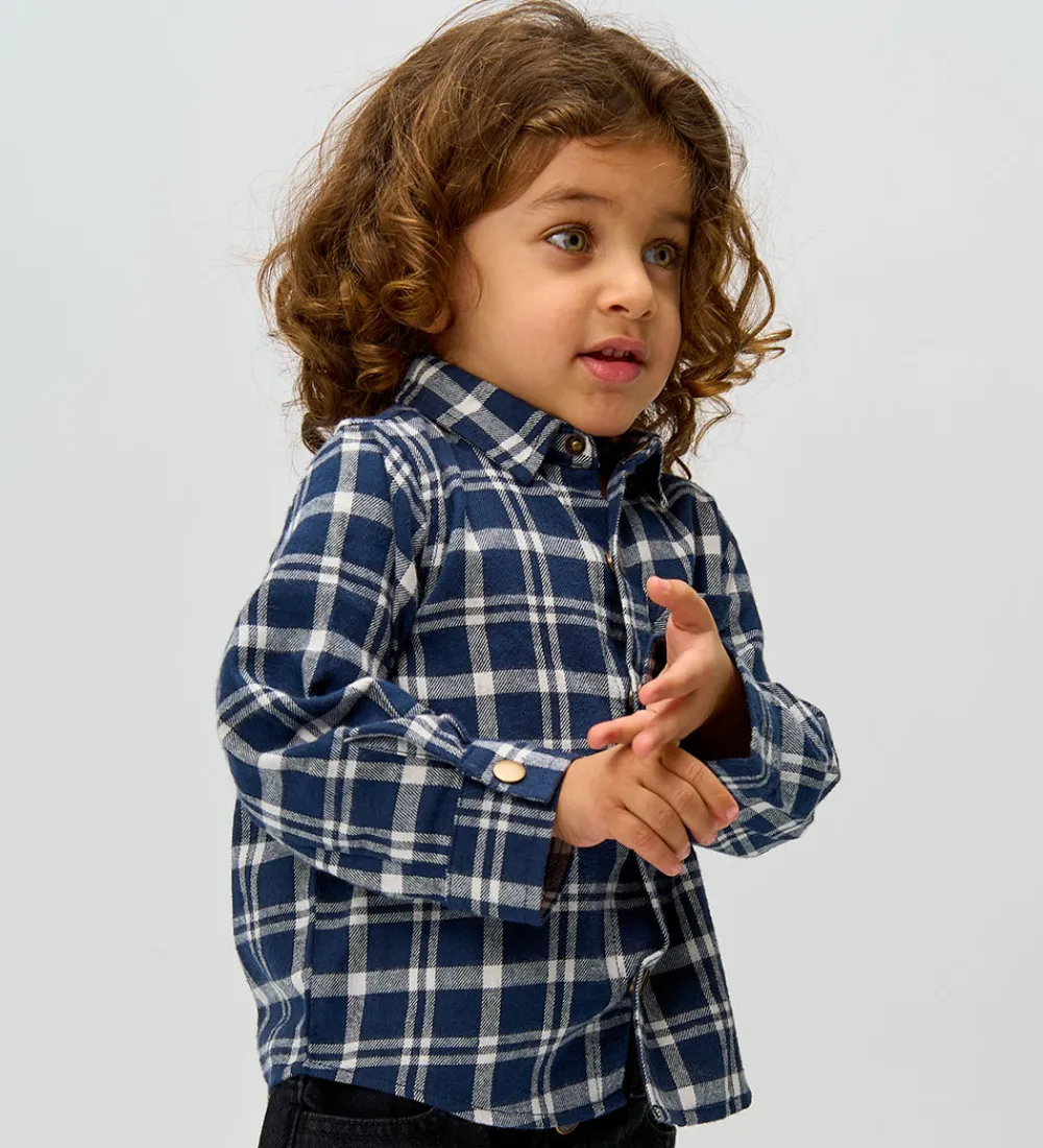 Børn The New Skjorter|Siblings Skjorte - TnstRiggs - Flannel - Navy Blazer Che