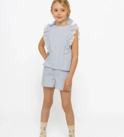 Børn The New Toppe></noscript>Top/Hårelastik - TnNalani - White Swan Striped m. Glimme