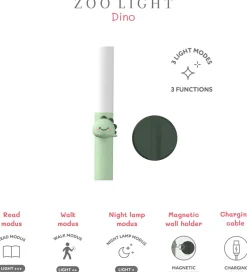 The Zoofamily Lamper>Lampe - - 3-i-1 - Grøn m. Dino