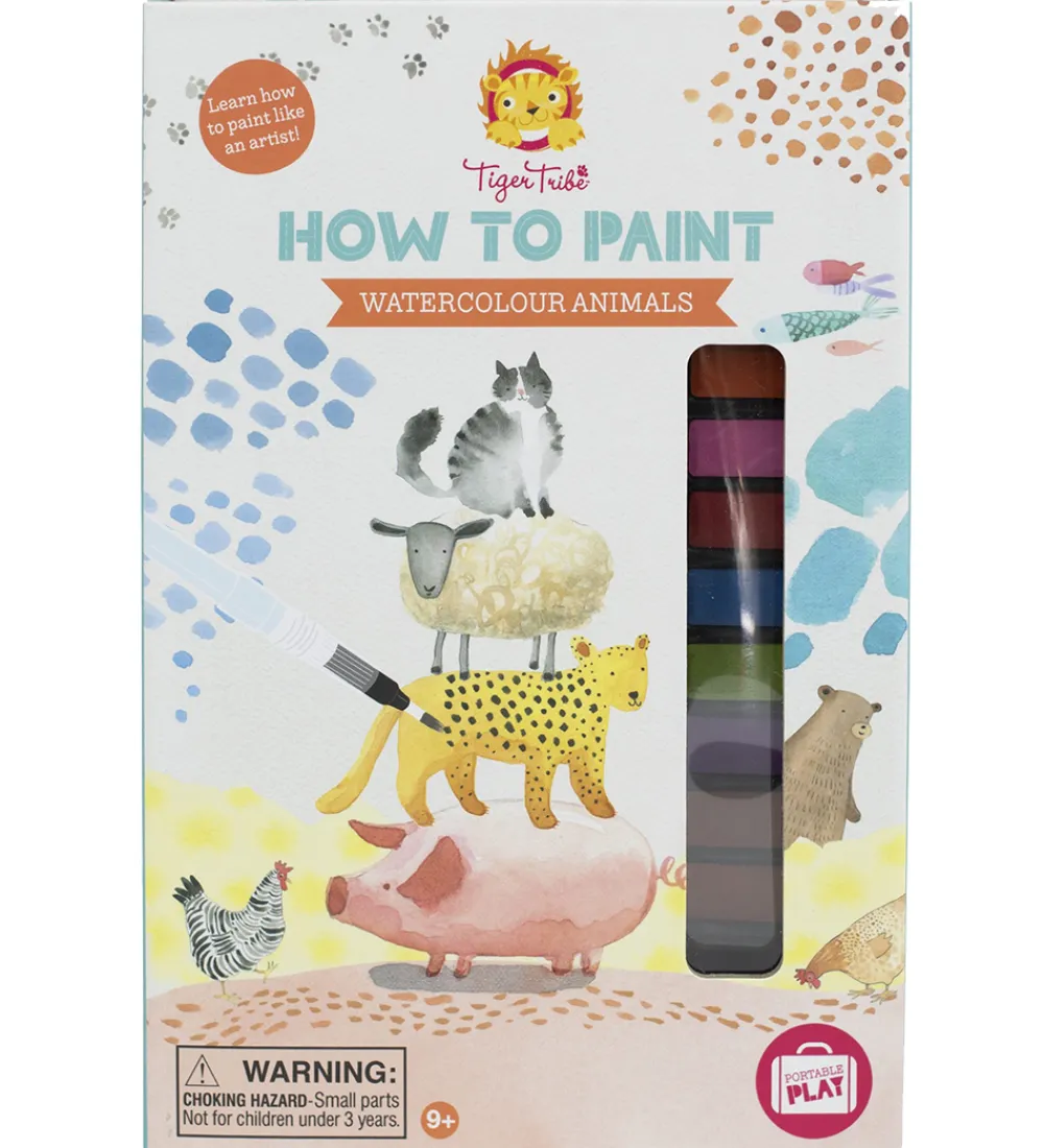 Tiger Tribe Skriveredskaber|Farvesæt - How To Paint - Watercolour Animals