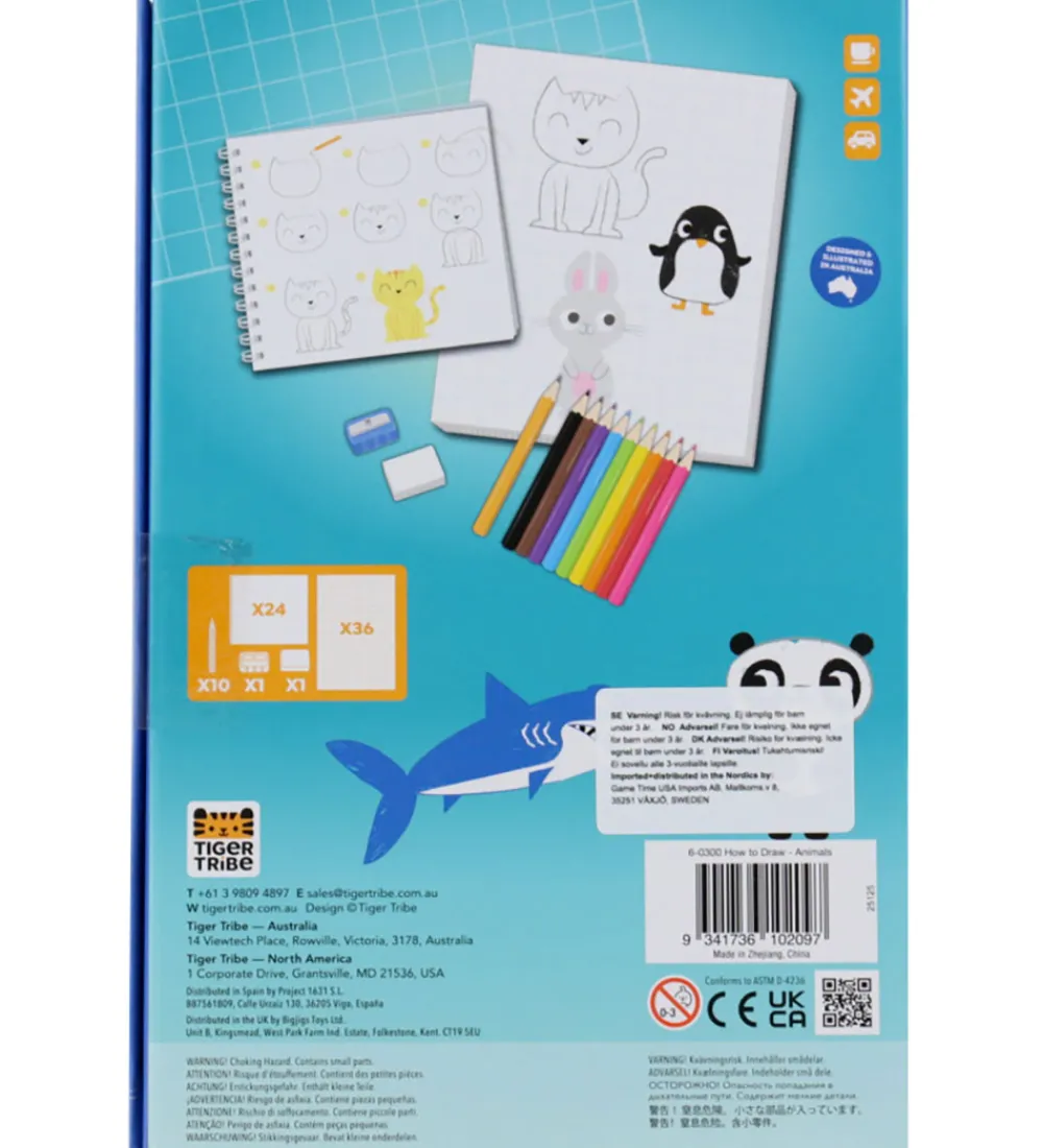 Tiger Tribe Skriveredskaber|Skole>Tegnesæt - Lær At Tegne - Dyr