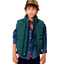 Børn Timberland Veste|Dunveste Og Dyneveste|Dynevest - Vendbar - Mørkegrøn
