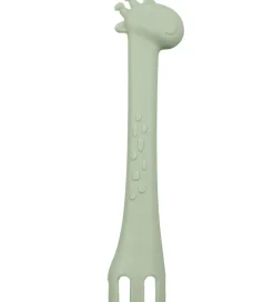 Tiny Tot Babyskeer>Bestik - Ske/Gaffel - Silikone - Støvet Grøn