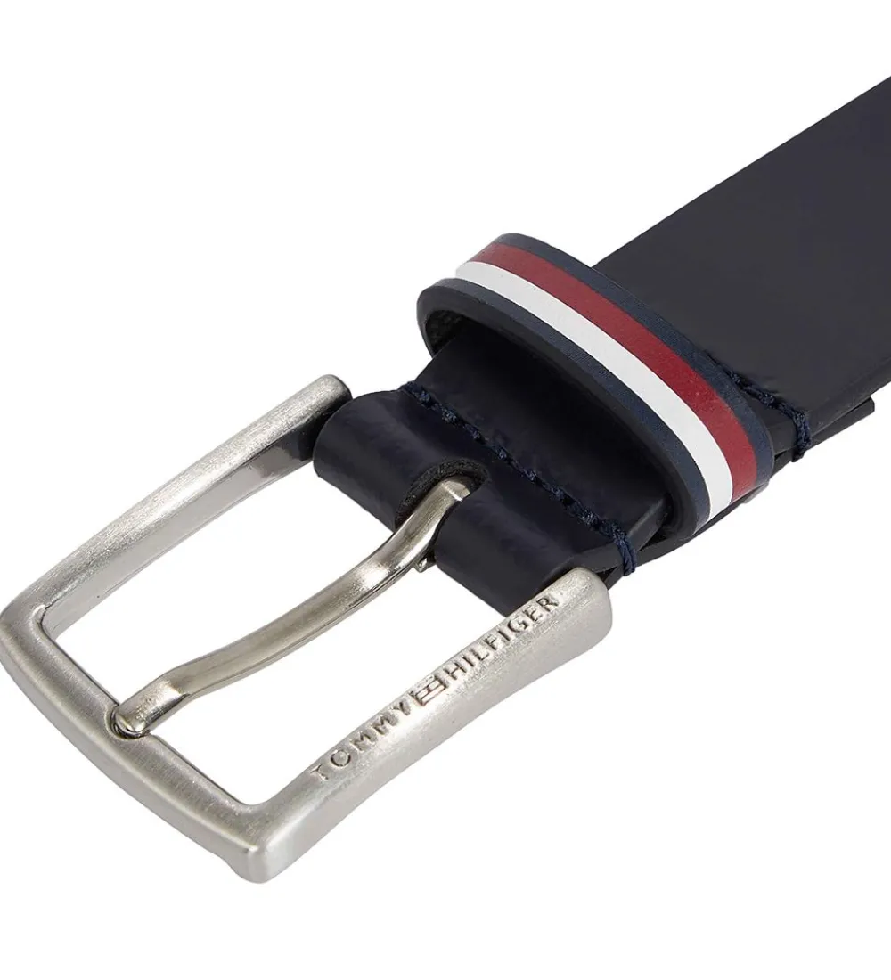Børn Tommy Hilfiger Bælter|Bælte - Leather Belt - Navy Blue