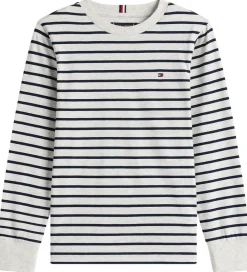 Børn Tommy Hilfiger Bluser|Bluse - Stripe - Light Grey Heather Stripe Grey