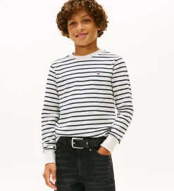 Børn Tommy Hilfiger Bluser|Bluse - Stripe - Light Grey Heather Stripe Grey