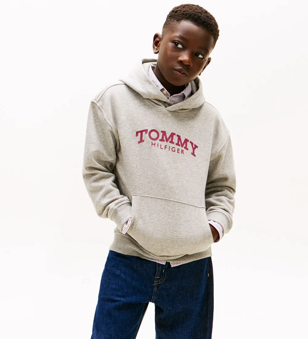 Børn Tommy Hilfiger Hættetrøjer|Hættetrøje - Mid Grey/Heather Grey