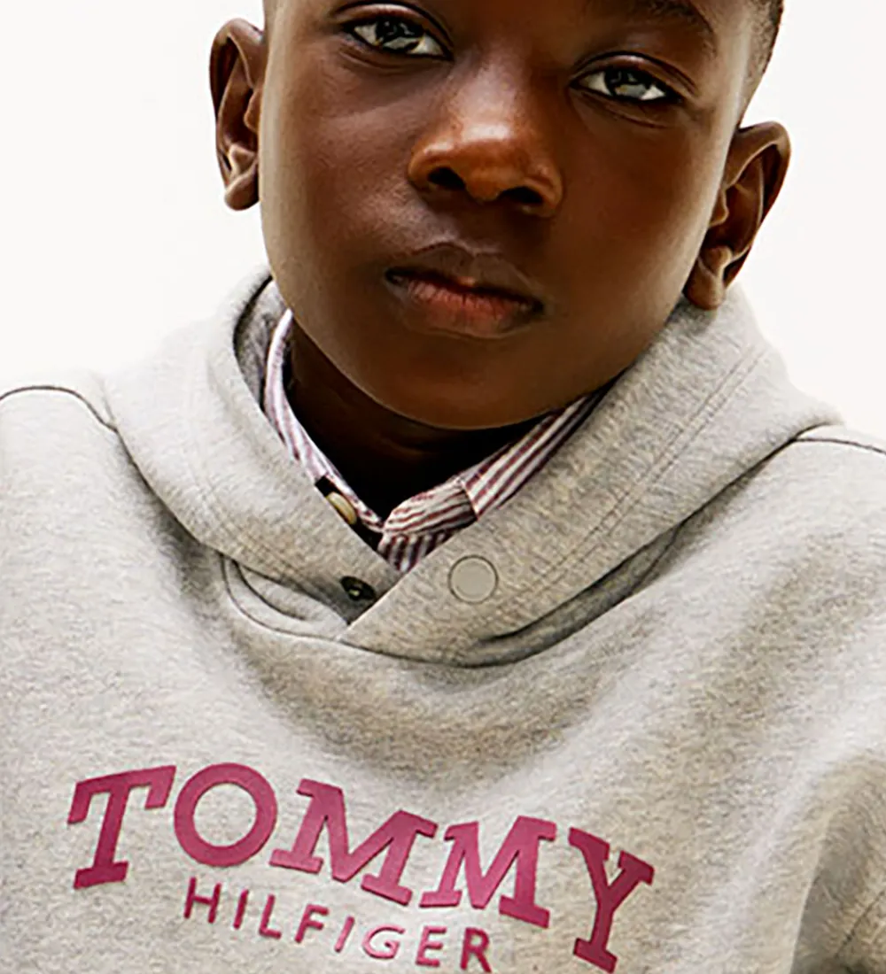 Børn Tommy Hilfiger Hættetrøjer|Hættetrøje - Mid Grey/Heather Grey