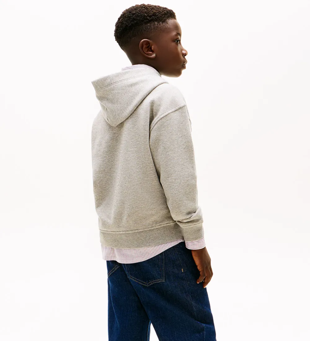 Børn Tommy Hilfiger Hættetrøjer|Hættetrøje - Mid Grey/Heather Grey