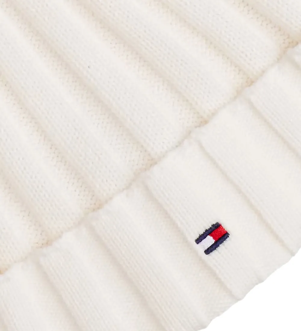 Børn Tommy Hilfiger Huer Og Hatte|Hue - Strik - Ancient White
