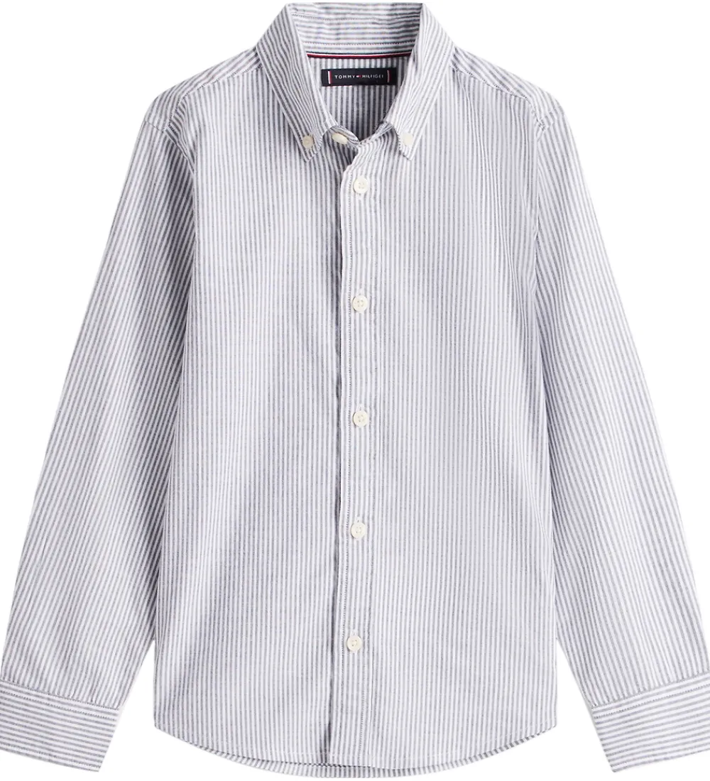 Børn Tommy Hilfiger Skjorter|Konfirmationstøj|Skjorte - Dark Night Navy Stripe