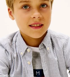 Børn Tommy Hilfiger Skjorter|Konfirmationstøj|Skjorte - Dark Night Navy Stripe