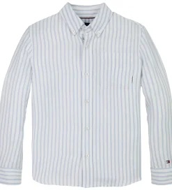 Børn Tommy Hilfiger Konfirmationstøj|Skjorte - Hør - Linen Blend - Breezy Blue Stripe