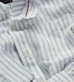 Børn Tommy Hilfiger Konfirmationstøj|Skjorte - Hør - Linen Blend - Breezy Blue Stripe
