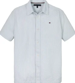 Børn Tommy Hilfiger Konfirmationstøj|Skjorte - Seersucker - Breezy Blue White Stripe