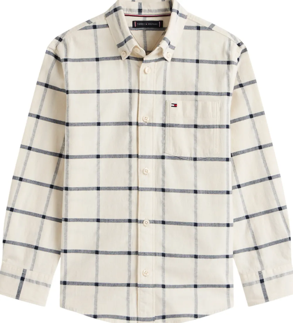 Børn Tommy Hilfiger Skjorter|Konfirmationstøj|Skjorte - Window Pane Check - Hvidternet