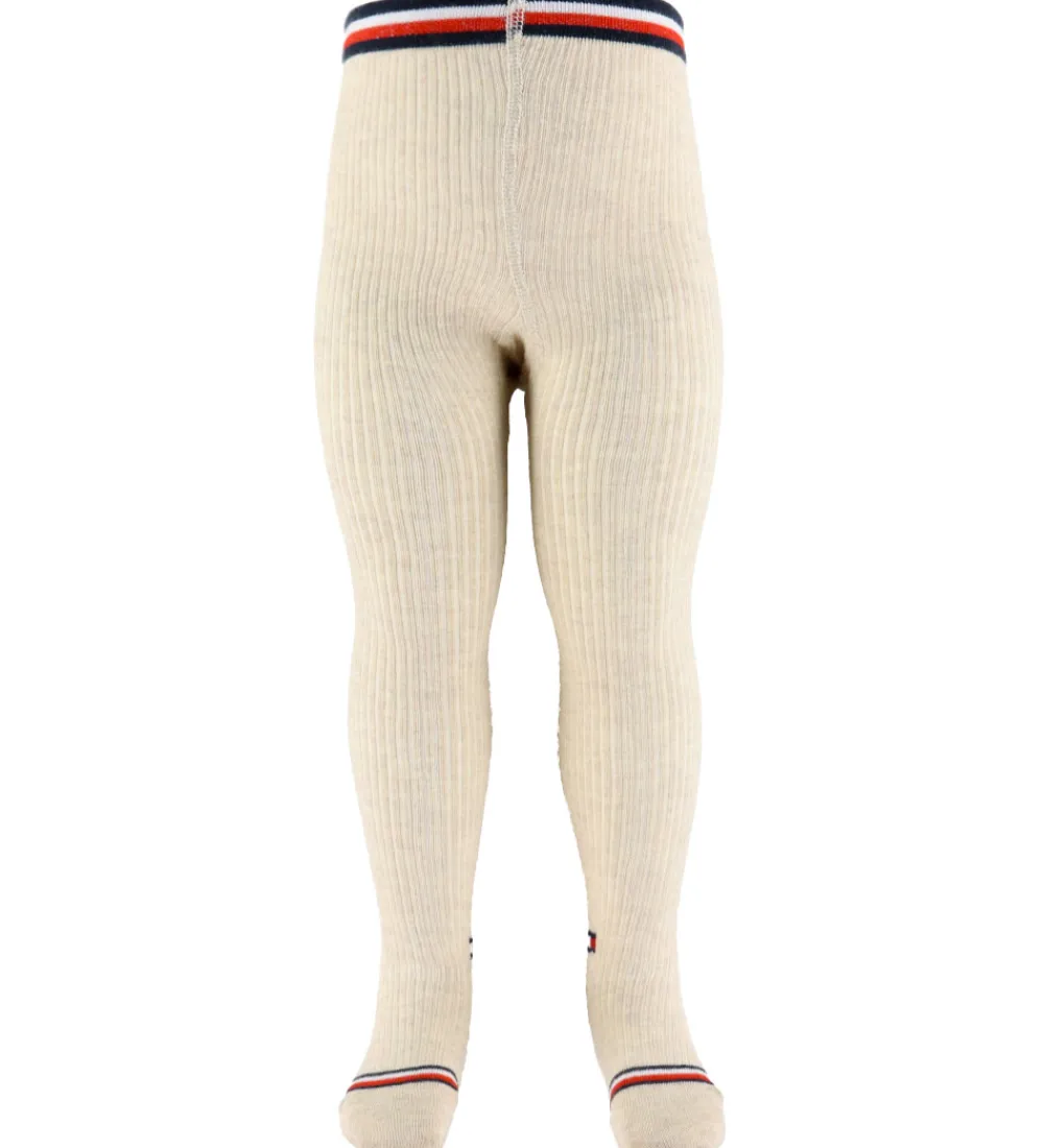 Børn Tommy Hilfiger Strømpebukser|Strømpebukser - Ecru Melange