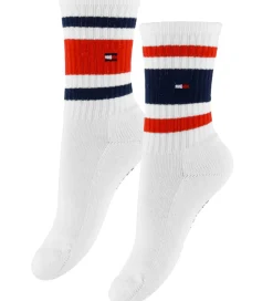 Børn Tommy Hilfiger Basis|Strømper|Strømper - 2-pak - Hvid m. Logostriber